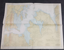 1939 LONG ISLAND EAST RIVER color 38"x30" MAP U.S. Coast Geodetic Survey