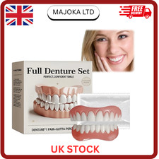 Full Denture Set,Soft & Safe Moldable False Teeth Set,Full Dentures for No Teeth