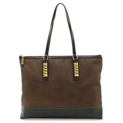 LOEWE Velázquez Tote Bag Shoulder Large Bicolor Nubuck Leather Bro