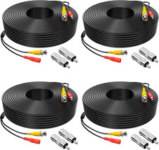   4 Pack 100Ft Bnc Video Power Cable Security Camera Cable Wire Cord for CCTV Dv