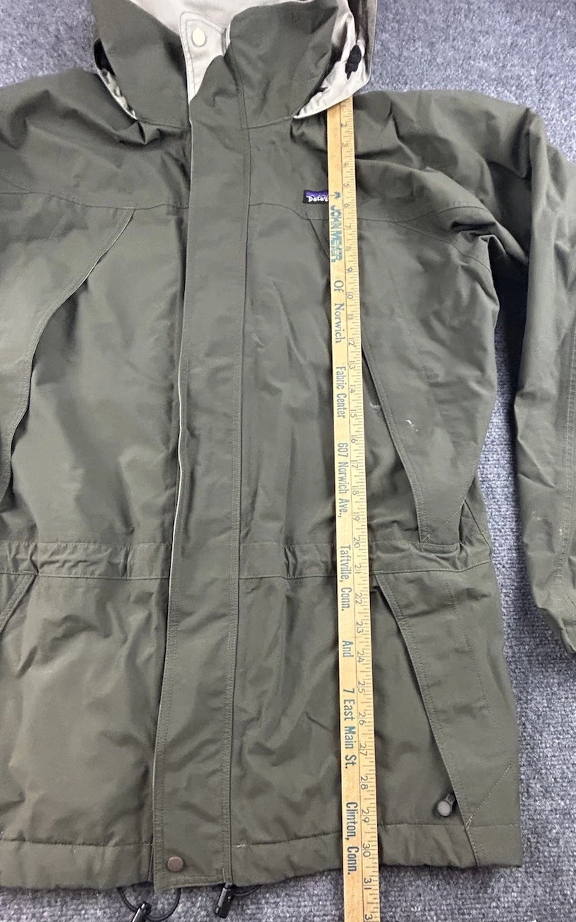 Vintage Patagonia Jacket Men M Olive Liquid Sky Hooded Goretex Rain Parka Y2K - product detail image 2
