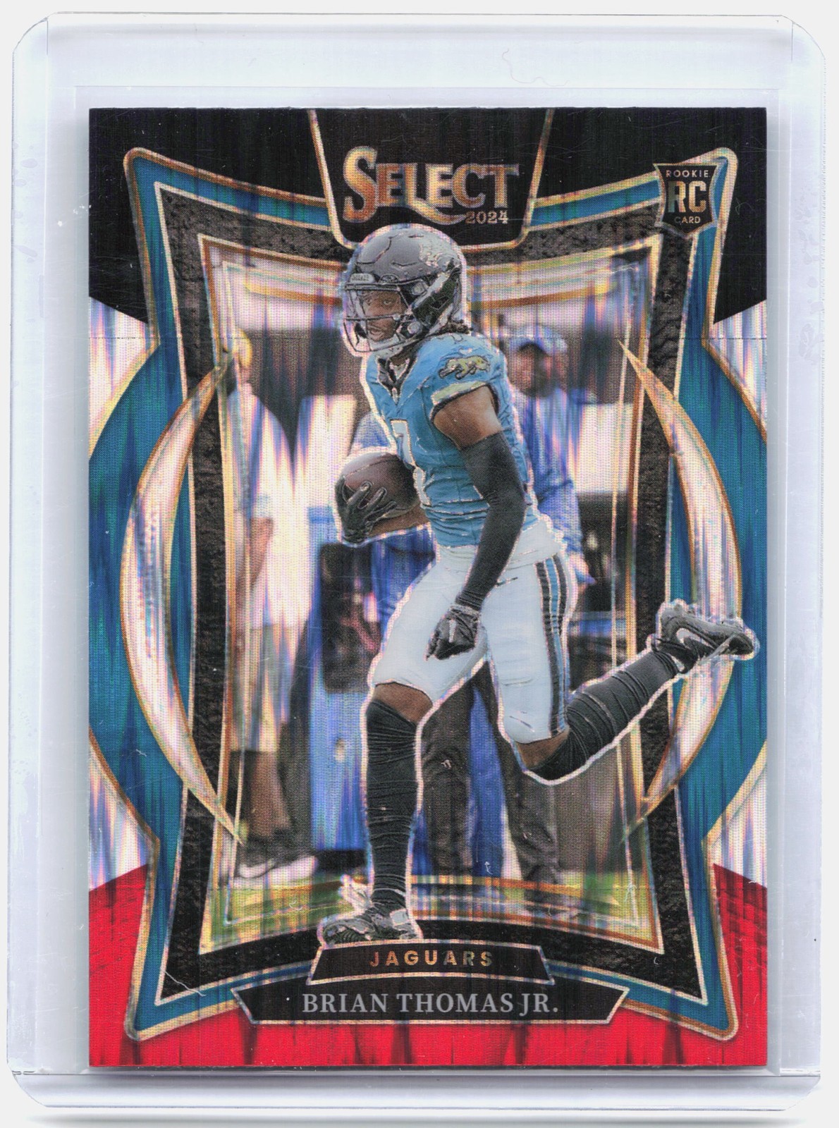 2024 Panini Select #91 Brian Thomas Jr. Black & Red Prizm Shock RC