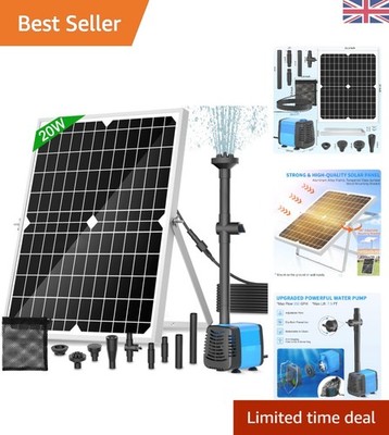 Solar Teichpumpe 20W mit 4 Spritzarten & Schmutzsperre