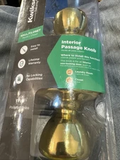 KWIKSET Passage Hall And Closet Polished Brass Door Knob 92001-513