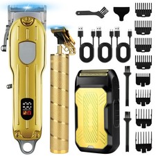 Professional LCD Hair Clipper Trimmer Kit for Men USB-Rechargeable Barber - Gift