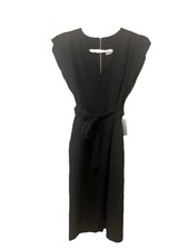NWT Eliza J Women's Black Belted Cocktail Formal Dress Mid-Length Size 6