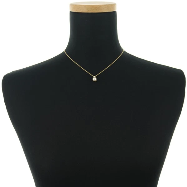 Auténtica Tiffany&Co. Collar Perla 6.8mm Diamante Oro Amarillo 18K 750 Foto 4 de 4