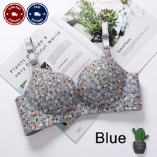 Ladies Flower Print Bra Seamless Push Up Padded Lingerie B C Cup 32-38