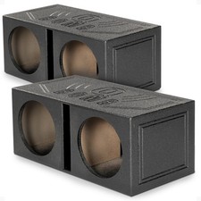 Q-POWER 15V Dual 15" Vented Port Subwoofer Sub Box w/ Bedliner Spray 2 Pack