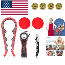 5 Pack Jar Opener For Seniors With Arthritis, Easy Twist Lid Opener Jar Opene...