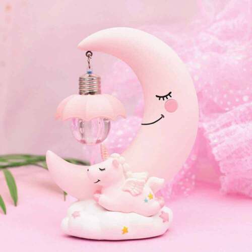 LED 3D Unicorn Bedside Desk Lamp Night Light Moon Lights Boys Girls Kids Bedroom - Picture 3 of 9