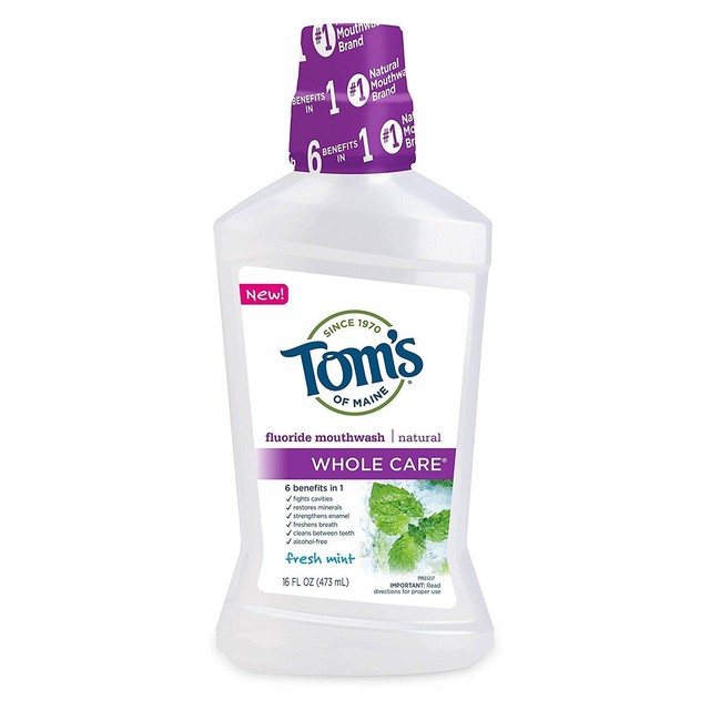 Tom's Whole Care Fluoride Mouthwash, Fresh Mint, 16 fl oz eBay