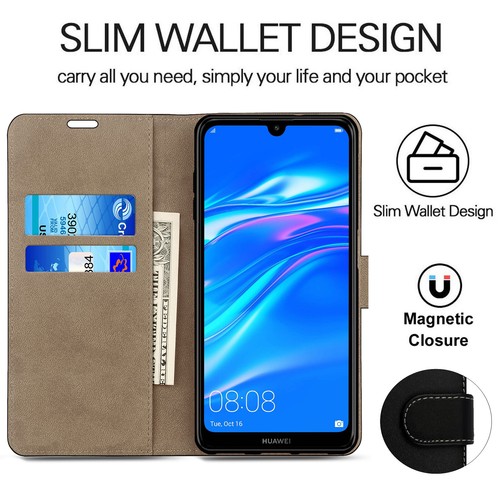 Case for Huawei Y5 Y6S Y6 Y7 2018 2019 Luxury Leather Flip Wallet Stand Cover - Picture 3 of 23