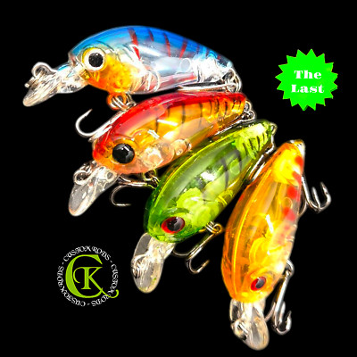 4x 3,5cm Twitchbait Runner Crankbait Wobbler Kunstköder Zander Barsch Forelle