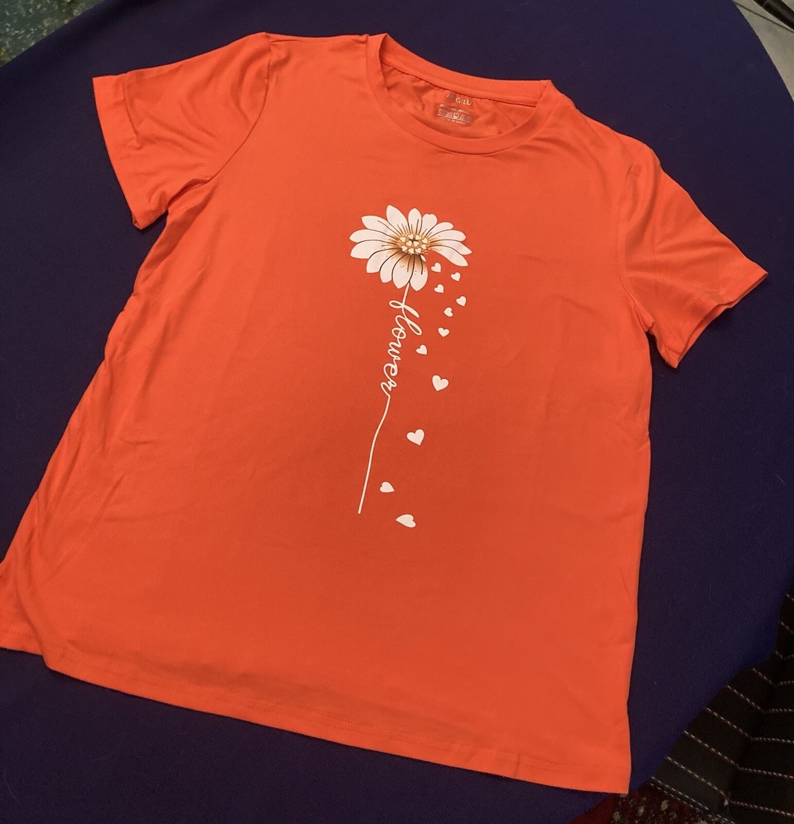 Stretchy Orange sz S Tee Shirt 