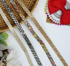 9m Metallic Gota Zari Lace Trim 10mm Craft Embellishment Sewing DIY Wedding Dres