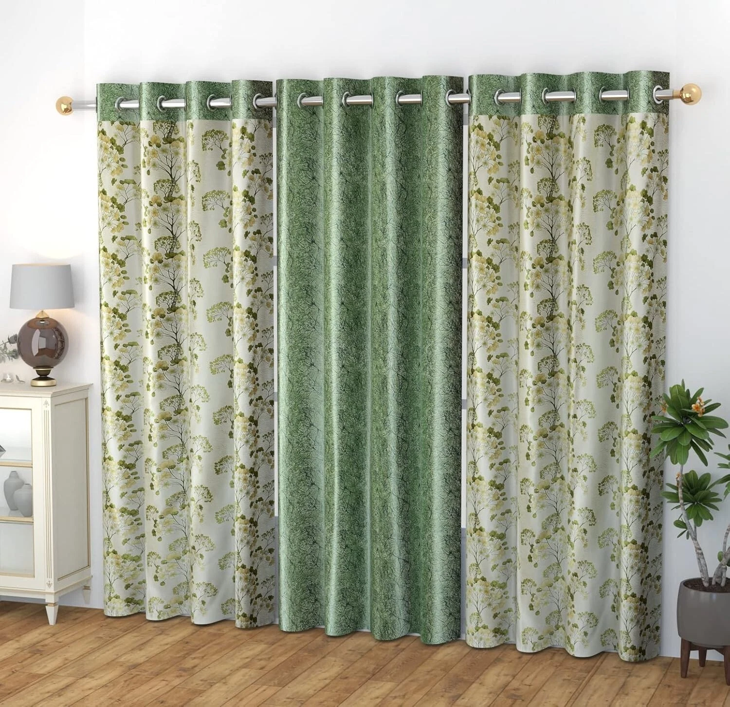 New 3 Piece Window Curtain Set - 5 Foot