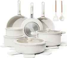 22-Piece Pots and Pans Set Non Stick with Removable Handles, Ceramic Cookware Se