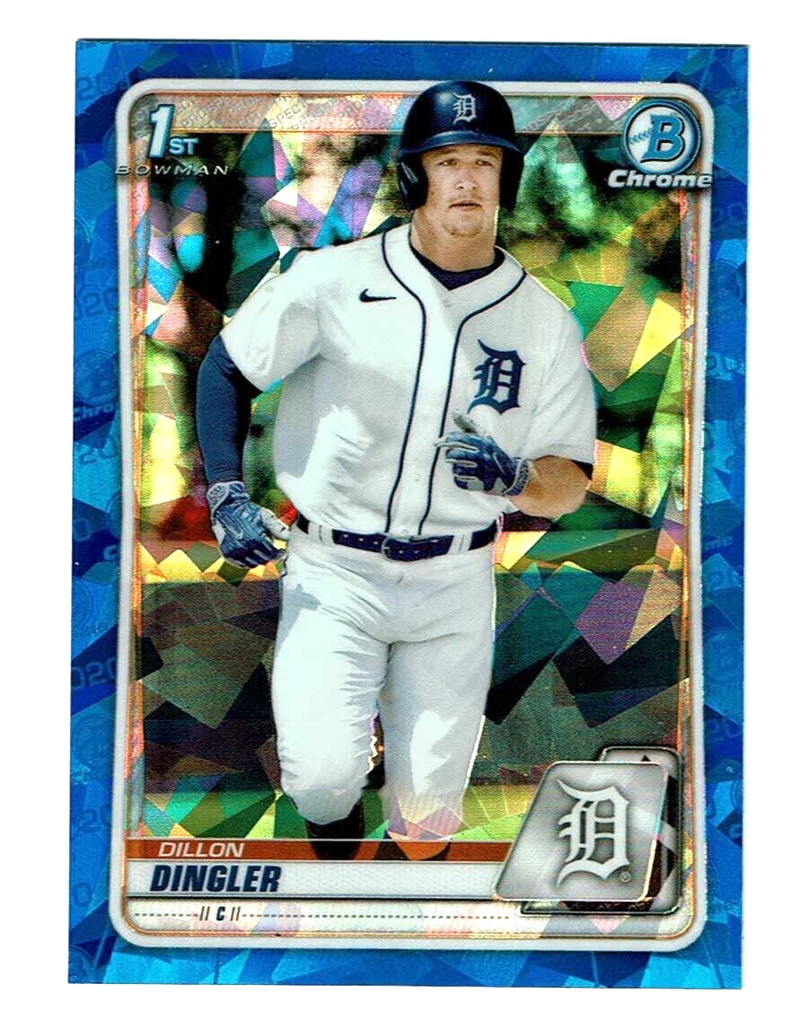 2020 DILLON DINGLER BOWMAN CHROME DRAFT ROOKIE SAPPHIRE REFRACTOR CARD TIGERS
