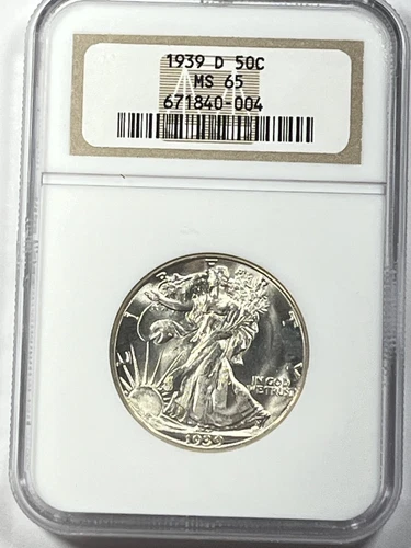 1939-D Walking Liberty Half Dollar : NGC MS65