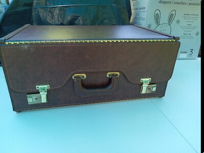 Vintage Stebco  Suitcase With Retro Clip Closure 1960s Storage Movie Props Trl7