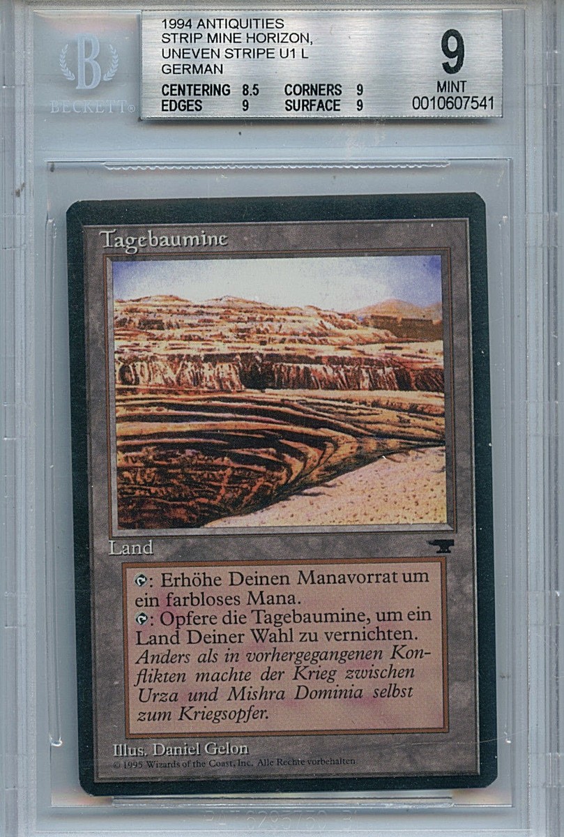 MTG German Antiquities Strip Mine BGS (9) Mint Uneven Horizon FFB 7541