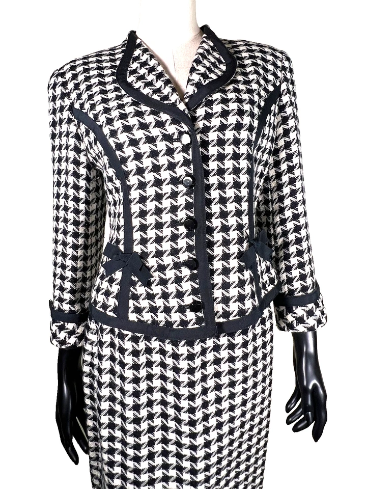 De colección Rickie Freeman para T.J. Trajes Lana Pata de Gallo Foto 2 de 4