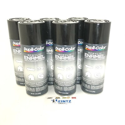 Duplicolor DA1600-6 PACK GLOSS BLACK Acrylic Enamel Multi-Purpose Coating - 12oz