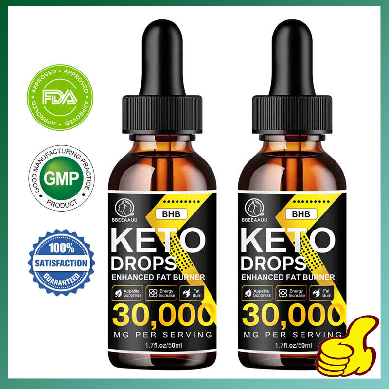 2x Keto Drops Diet 30,000MG Fat Burn Carb Blocker Ketosis Weight Loss