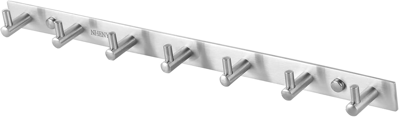 Towel Hook Rack Wall Mounted 17-Inch Coat Hanger with 7 Heavy Duty Hook, Easy to