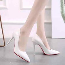 Plus size 34-43 Women's pointed high heels PU dress Wedding high heels