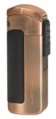Lotus Lighter CEO L66 Triple Jet Lighter w/ Cigar Punch Brushed Copper - L6630