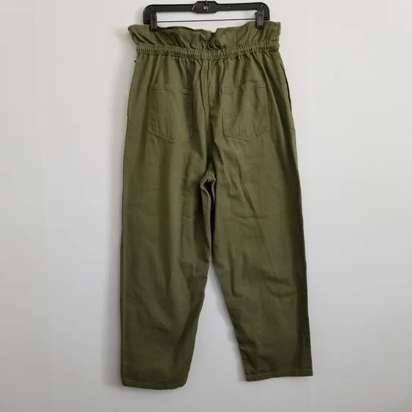 NWT Future Collective Olive Green High Waisted Eyelet Paper Bag