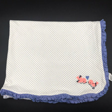 Carter's Bird Baby Blanket Lovebirds Just One You Receiving Purple Dots Floral
