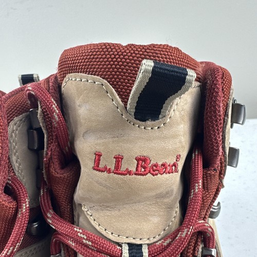 LL BEAN Women's Hiking Boots Tan Red Vibram Waterproof GoreTex Size 7.5 M *READ* - Picture 14 of 18