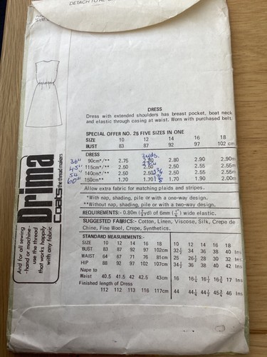 1980s ORIGINAL MAUDELLA SEWING PATTERN SO 25 dress sizes 10 & 12 CUT FREE P&P - Picture 2 of 4