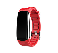 Smart Watch Red Touch Bluetooth Heart Rate Fitness Waterproof For Android iOS
