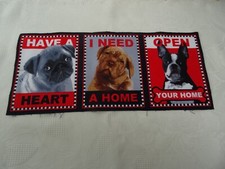 Schöner BILDER-Stoff HUNDE Baumwolle ca. 14,5 cm x 33,5 cm Patchwork Basteln DIY