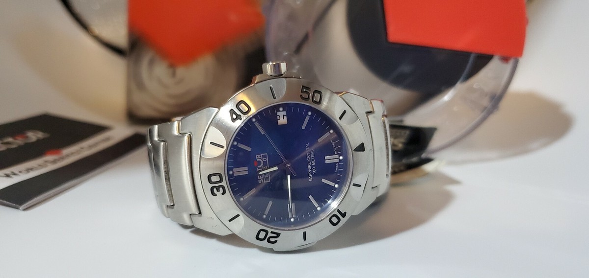 Montre Sector 540 Homme Cadran Bleu Saphir étanche 100m - Neuve Avec Boîte