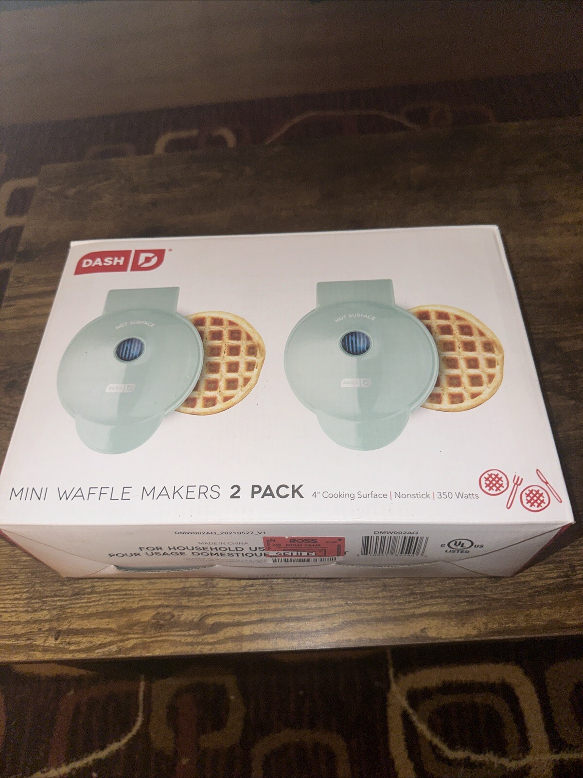 DASH Mini Waffle Maker and Griddle 2-Pack in Aqua