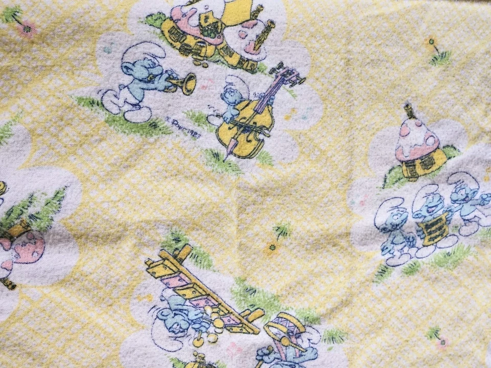 De Colección Pitufos Desfile Musical Años 80 Franela Recepción Envoltura Manta Pitufina Foto 4 de 4