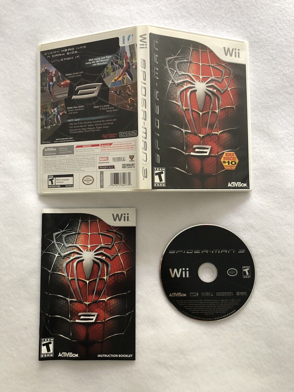 Spiderman 3 - Nintendo Wii Game No Manual Very Good Condition