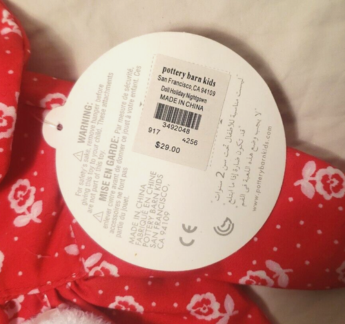 Pottery Barn Kids Nightgown & Slippers Doll Outfit Retired - Picture 3 of 3