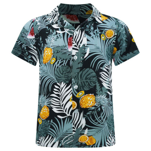 Kids Boys Shirts Party Blouse Sports Top Hawaii Leisure Vacation Casual Summer - Picture 63 of 94