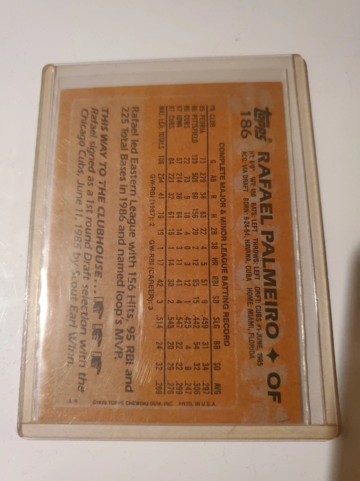 1988 Topps Rafael Palmeiro #186 & 1988 Donruss #324 ( Both Autographed )  - Image 4 of 4