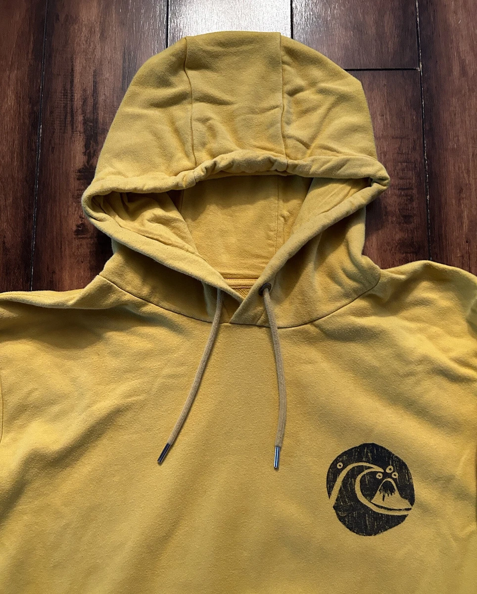 Quicksilver Pullover Hoodie Mens Size Large Yellow Checkered