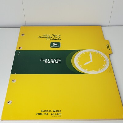Official John Deere Grounds Care Products Flat Rate Manual FRM-108 Shop Repair