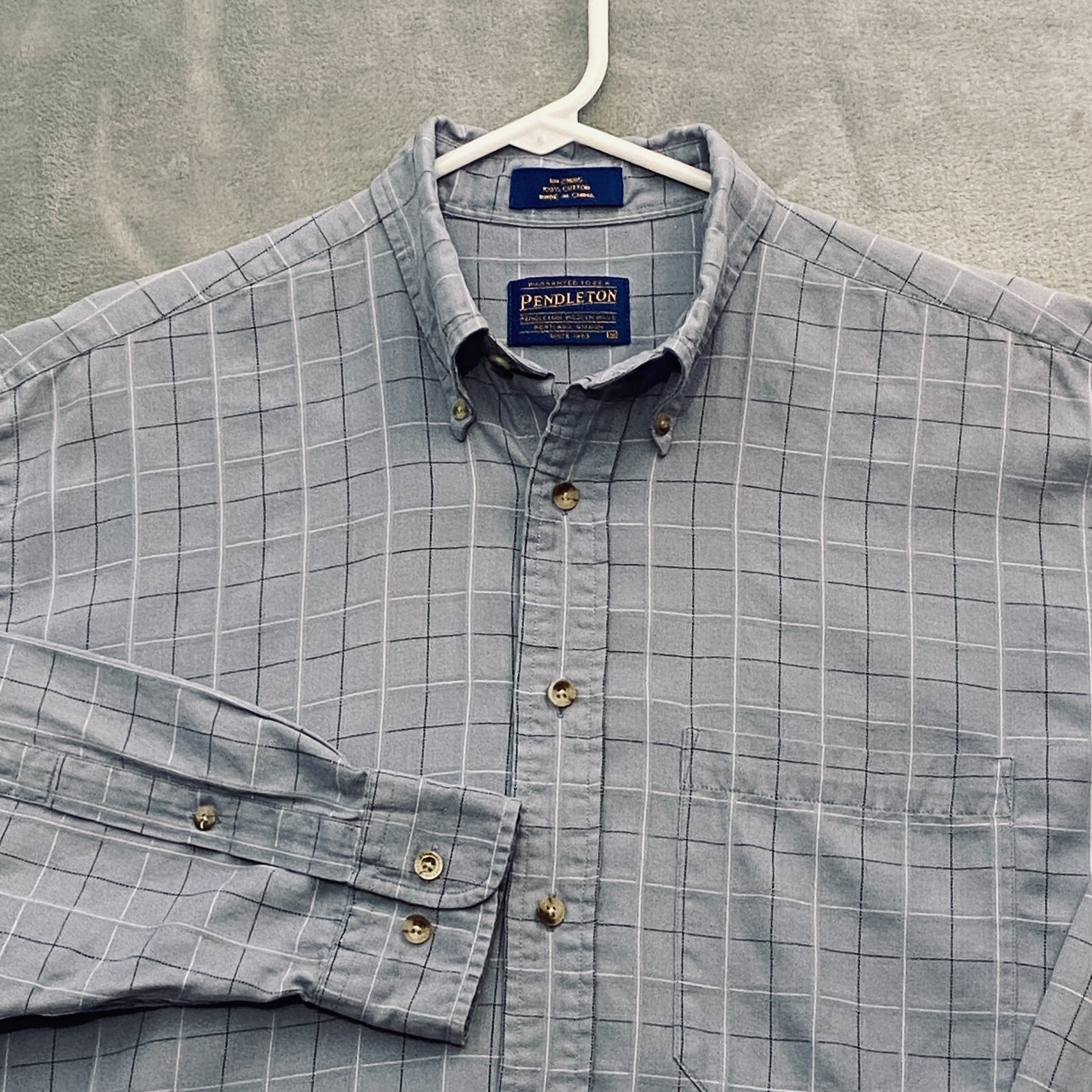 Pendleton Men's M Check Button-Down Long Sleeve S… - image 2