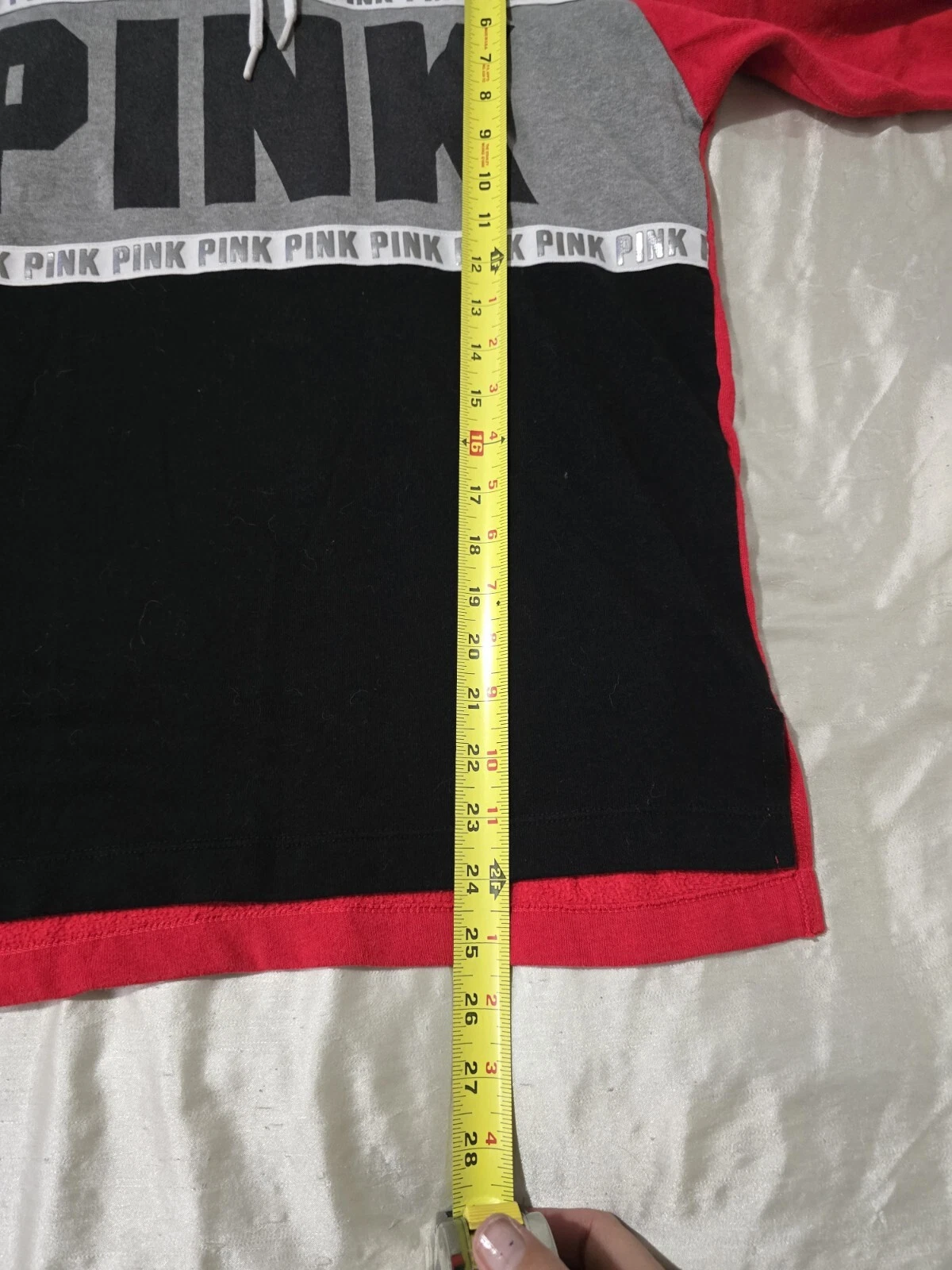 UNDERCOVER Felpa con cappuccio pullover leggero Victoria's Secret ROSA rosso nero e grigio taglia XS