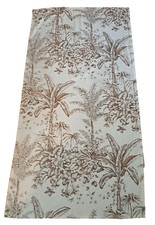 Tropical Palm Tree Curtain Panel Beige Flowers Beach House Cottage 65x34